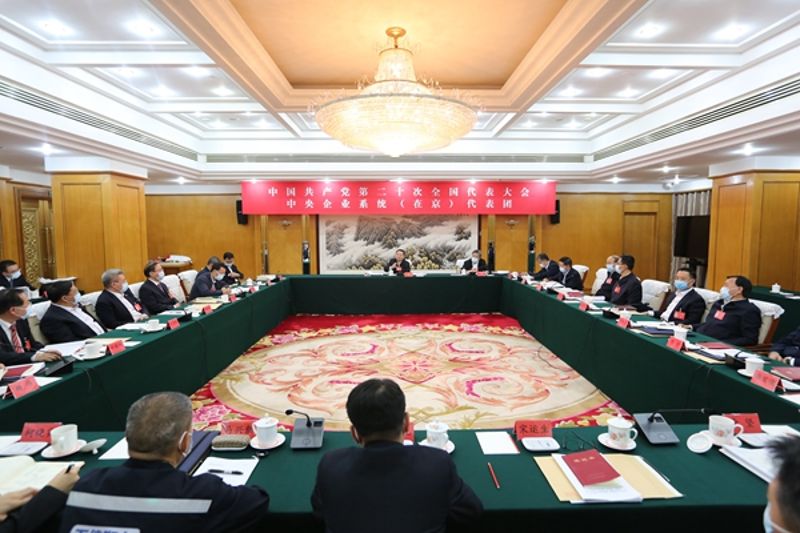 中央企業系統（在京）代表團認真討論中央紀委工作報告、黨章修正案
